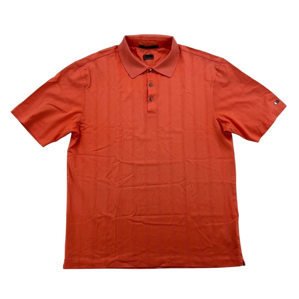 Nike Tiger Woods Polo Men Medium Orange Pink Excellent Short Sleeve Golf Nike